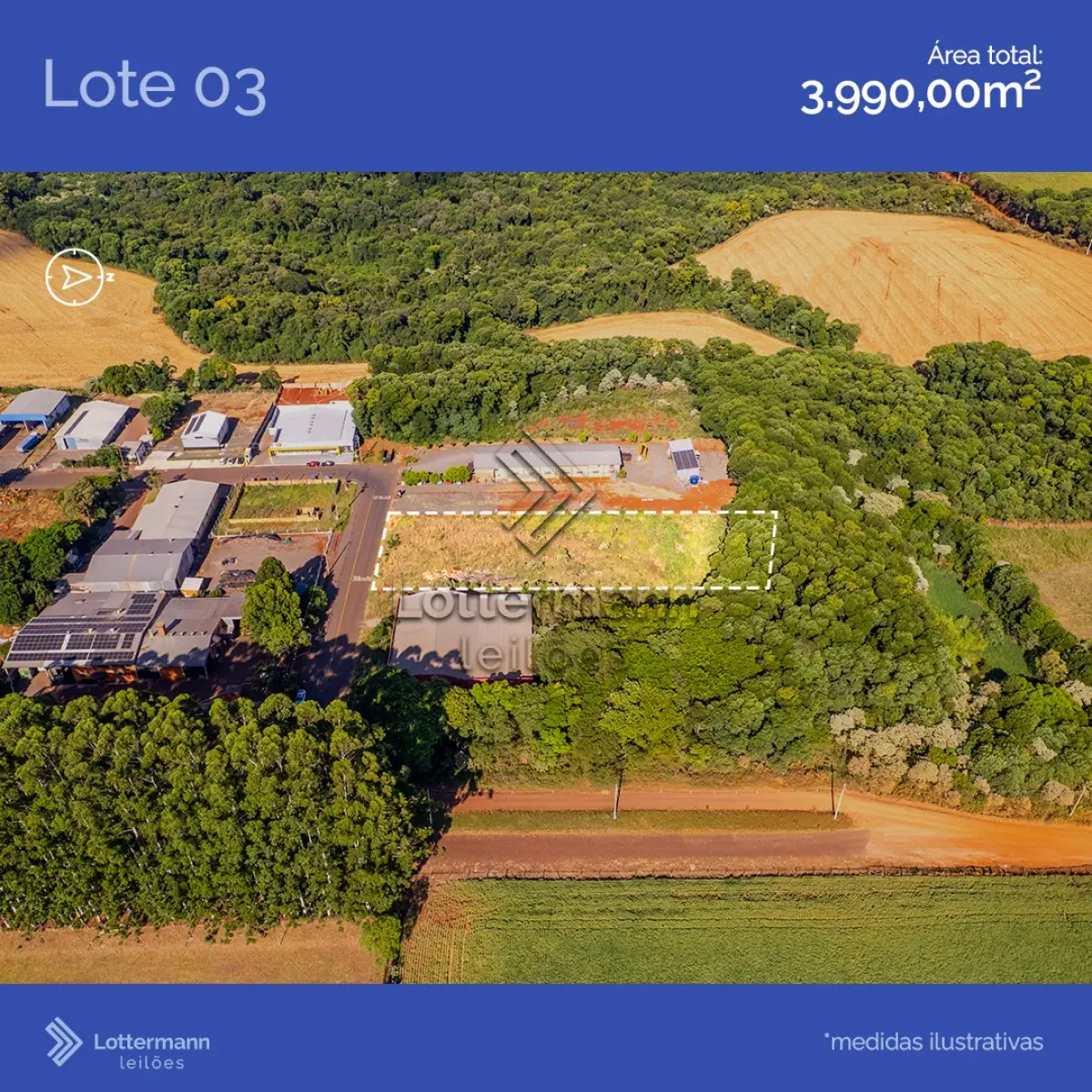 LOTE 003 - IMÓVEL URBANO MATRÍCULA 15.347 SANTO AUGUSTO/RS  "AREA INDUSTRIAL"